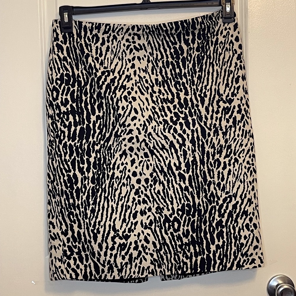 Talbots A Line Black and White Skirt